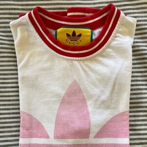 Gucci X Adidas Originals Letter Logo Print Crew Neck Short Sleeve T-Shirt